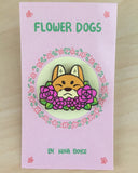Flower Dog Pins